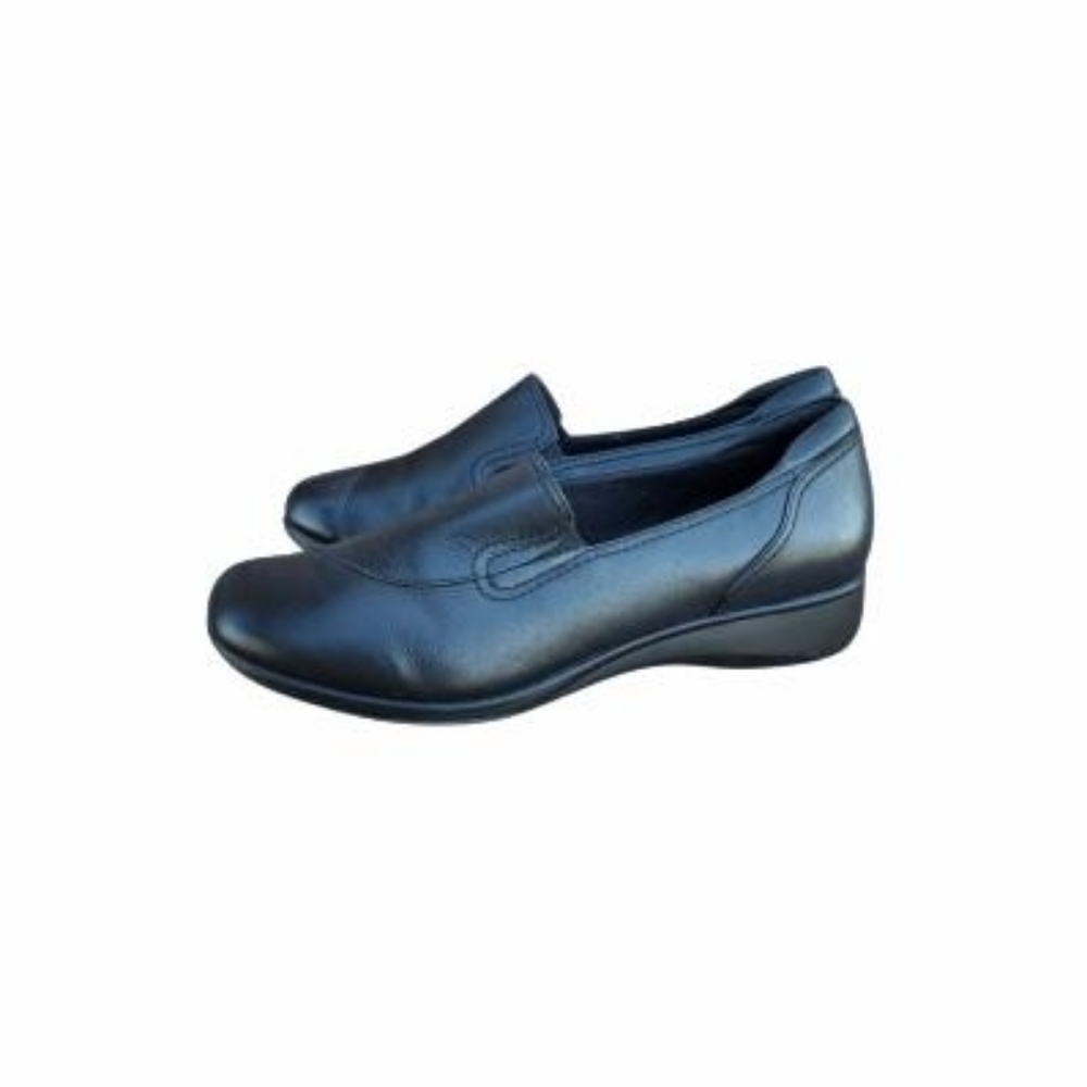 Clarks Collection Black Leather May Poppy Casual Dress Shoe Loafer Slip On 11 - Picture 8 of 8